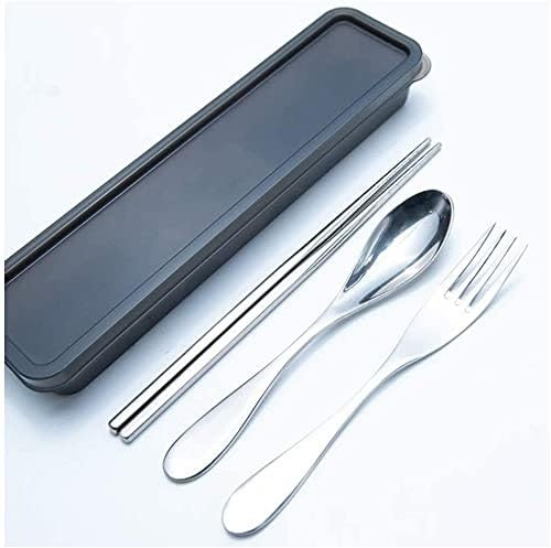 bacchette sushi bacchette cinesi bacchette Set di cucchiai riutilizzabili per bacchette in puro titanio, scatola per posate singola, per studenti portatili