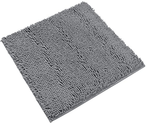 Non-Slip Bath Rug,Extra Soft Microfiber Bedroom Shag Carpet with Anti-Slip Backing,Water/Dust Absorbent Fast Dry Shower Mat,Sound Insulated Stairs Pad,Machine Washable (Darkgrey,24 x 24 Inches)