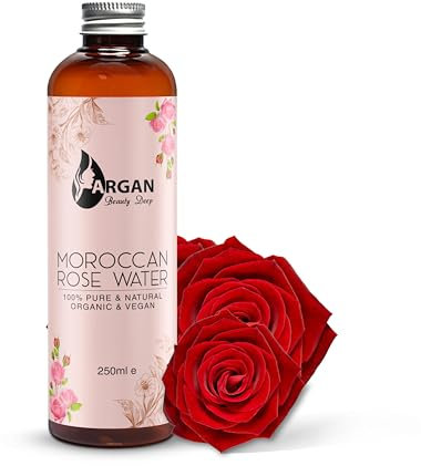 Pure Morrocan Rose Water for face | Large 250ml |Facial Toner| Natural Hair Conditioner| Vegan, Responsibly Sourced | Anti Aging Skin Care | Soothes, Oily Skin, Tones & Brightens