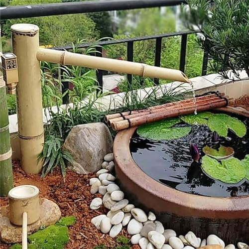 Bambu fontän dekoration, Zen trädgårdsvattenfontän kit med pump, Feng Shui bambu vattenfontän, japansk trädgårdspip utomhus, för trädgårdsdekoration