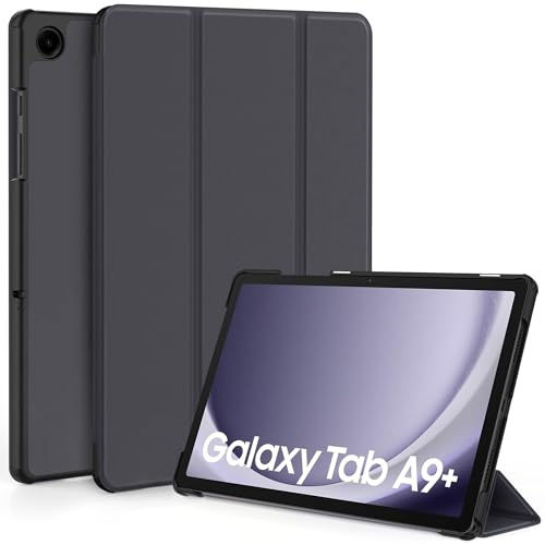 EasyAcc Hülle für Samsung Galaxy Tab A9+ Plus SM-X210/ X215/ X216 | 11 Zoll Ultradünne PU Leder Schutzhülle mit Standfunktion und Auto Sleep/Wake,Dunkelgrau