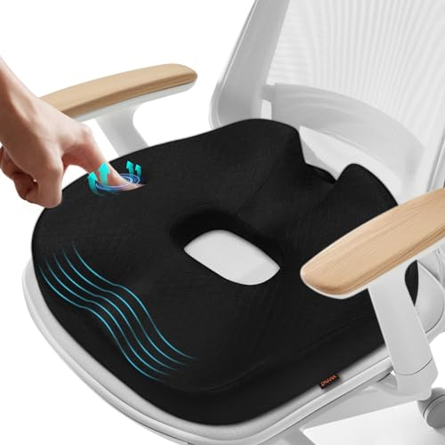 ZHOOGE Orthopädisches Sitzkissen, Donut Kissen, Memory Foam Steißbeinkissen, Hämorrhoidenkissen für Bürostuhl, Hämorrhoiden Sitzkissen Sitzring für Büro, Auto und Heimstühle, B-Schwarz, Standard