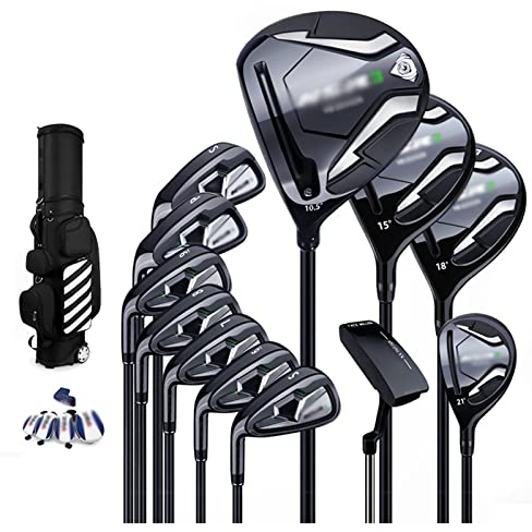 Set da Golf da 12 Pezzi per Mancini, Set Completo di Mazze da Golf da Uomo, Mazza da Golf Professionale con Asta in Acciaio al Carbonio in Grafite con Borsa per Ruote