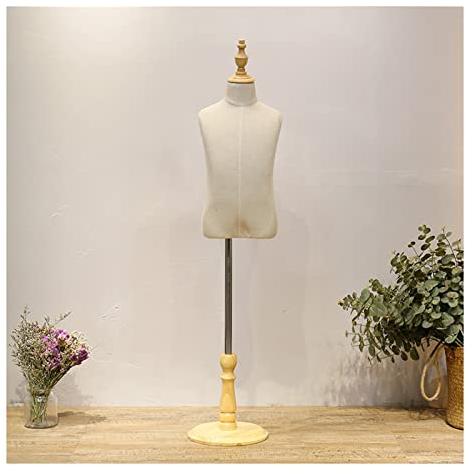 Schneiderpuppen-Schaufensterpuppen-Torso, Schaufensterpuppenständer, Kinder-Schaufensterpuppen-Torso, 2–8 Jahre Alte Halbkörperpuppe Mit Holzsockel, Kleiderregal Für Schaufenster, Höhenverstellbar (4