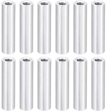 PATIKIL M3 Aluminium Abstandshalter, 12 Stück Metall Abstandsbolzen Hülsenmutter 3mm ID x 5mm OD x 20mm L Gewindeabstandshalter Schraubenabstandhalter Rund für RC Auto, Silber