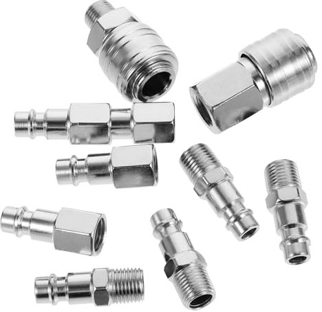 OSALADI Ensemble De Raccords Pour Compresseur Dair 10 Pièces Coupleurs Rapides Pour Outils Pneumatiques Nettoyeur Haute Pression Sans Outils