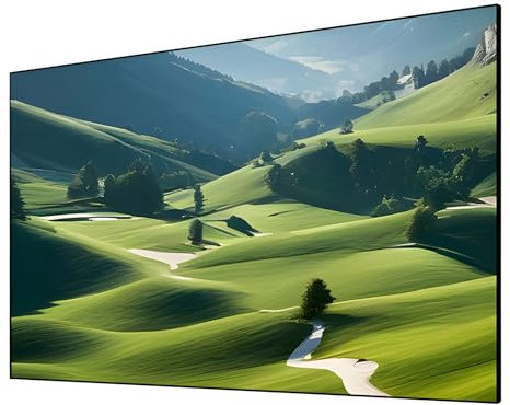 XOBRJQZ Fixed Frame Edge Free Projector Screen, 8K / 4K Ultra HD Home Theater Movie Screen, Projection Screen for Indoor Movie Video Home Theater Cinema Office(100 inch)