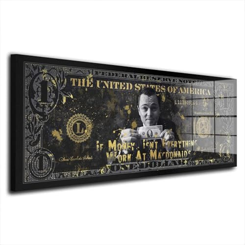 Zitat Wolf of Wall Street Acrylglas Wandbild Bild Wanddeko Wohnzimmer XL Größe 75x30cm