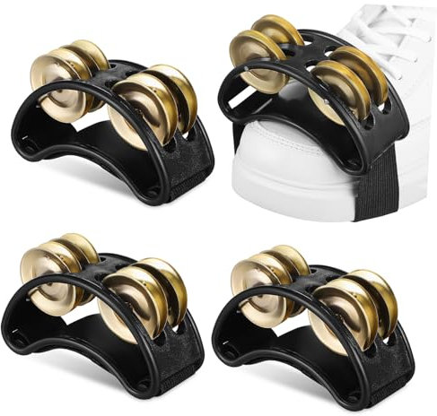 YARNOW 4piezas Sonajero Doble Pandereta Pequeña De Metal Instrumento De Percusión Musical Accesorio para Tocar Batería y Guitarra Casa Fiesta o