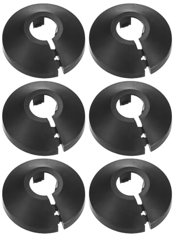 M METERXITY 6-Pcs Couvre-Tuyau Décoratif, Pour Flange Water Pipe De 12mm De Diamètre Extérieur Cache-Tuyau D'Évacuation D'Eau Pour Radiator Pipe/Water Drain Tube [Noir] | Évacuation d'eau pour tuyau de radiateur d'eau, convient pour bride de tuyau d'eau, diamètre extérieur 12 mm
