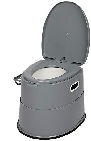 HOBBYZOO Toilettes Portables Extérieures，Toilettes de Camping Compactes & Légères，avec Coussinets Antidérapants & Porte-Papier Intégré ，Parfaites pour Randonnée, Camping-Car et Plein Air (Grau)