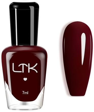 Burgundy Nail Polish - Wine Red Nail Polish - Glossy Quick Dry Nail Varnish - Classic Christmas Nail Art Varnish For Women Manicure DIY - No UV Lamp Needed