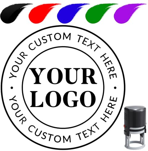 JONZIN Personalised Self Inking Stamp, Custom Logo & Text – Businesses