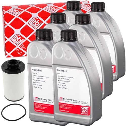 BandelOne enthält Febi Getriebefilter + 6L Dctf Öl Ölwechsel Set für 6-Gang Doppelkupplungsgetriebe DQ250