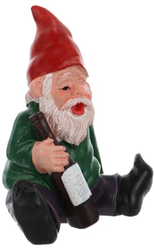 SUPVOX Statue De GNOME en Résine Décorative pour Jardin Micro Paysage, Figurine Miniature De Nain Assis, Ornement Extérieur pour Plantes Succulentes Et Décoration D'extérieur