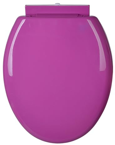 HCZKIUJY Sedile WC Rotondo in PP con Coperchio, copriwater colorato con Chiusura Ammortizzata silenziosa, Facile da installare e Pulire, Sedile WC in plastica Regolabile, Giallo,Purple