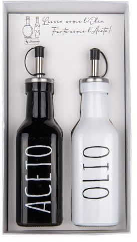 Generico Chef Set Olio e aceto in Porcellana 19 cm 180 ml - BOMBONIERA
