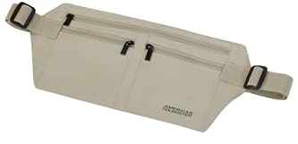 American Tourister – Cinturón Portadinero RFID para Mujeres y Hombres, Seguro & Compacto, Portable bajo la Ropa, para Efectivo, Tarjetas, Billetes & Pasaporte, Arena
