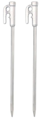 DIYEAH 2 Stück 30cm Lange Zeltheringe aus Edelstahl mit Fester Bodeneinführung und Anti Trennfunktion für Markisen und Zelte Eisigem Boden Beim Camping