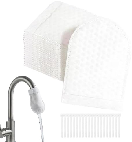 Wusideday Bolsas De Algodón Filtrante Para | 50 Piezas con Correa Antisalpicaduras Universal - Bolsas Filtrantes Para Grifo - Uso En Oficina, Restaurante, Cocina, Baño, Dormitorio, Hotel