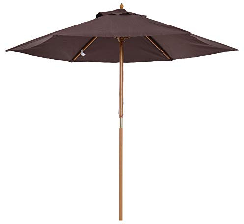 Outsunny Ombrellone da Giardino 2.5x2.3m Ombrellone da Balcone Marrone