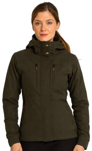 Game Ladies Elise Waterproof Jacket Multipocket Hooded Hunters Green Womens Coat