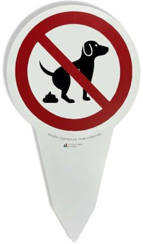 AllesKlaro® – Achtung! Kein Hundeklo – stabiles XXL Steckschild 280 x 160 mm – wetterfest & rostfrei – 4 mm Alu-Verbundplatte für Garten, Rasen & Zaun