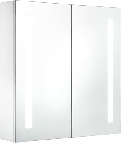 vidaXL LED Spiegelschrank mit 3 Ablagen Badschrank Badspiegel Badezimmerspiegel Hängespiegel Badezimmer Spiegel Hängeschrank 60x14x62cm
