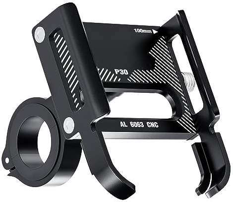 DN DENNOV Porta Cellulare Bici,Supporto per Cellulare da Bicicletta in Alluminio,Portacellulare per Bicicletta Girevole a 360,Attacco per Telepass,per Smartphone e Moto