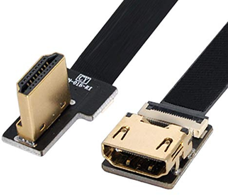 xiwai CYFPV Cavo piatto HDMI ad angolo retto di 90 gradi da maschio a femmina FPC per fotografia aerea HDTV multicopter (0,5 m)