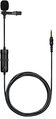 T'nB Influence Micro Cravatta 6 Metri Omnidirezionale, Suono 360 Gradi, Attacco Cravatta, Plug and Play, Compatibile con smartphone, Fotocamere, Videocamere Sport, Computer, Registrazione Video, Nero