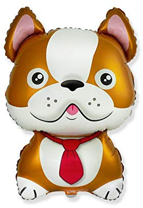 Ballonim® Hund Bulldogge Braun ca. 70 cm Luftballons Folienballon Party DekorationGeburtstag
