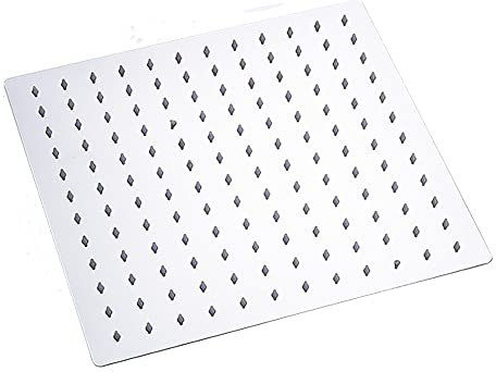 12/10/8/6/4 Zoll Regenduschkopf Edelstahl ultradünne Duschköpfe Chrom-Finish rund & Quadratischer Regenduschkopf, 30 cm 12 Zoll Quadrat, wie abgebildet