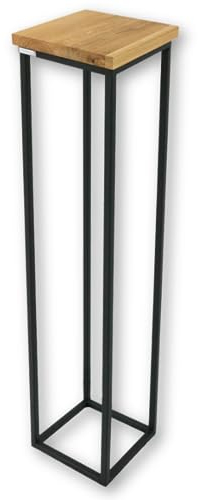 holz4home® Dekoständer aus massiv Eichenholz I Blumenständer Natur Geölt I Höhe: 90 cm I Dekosäule mit Stahlrahmen I Fertig montiert und geölt