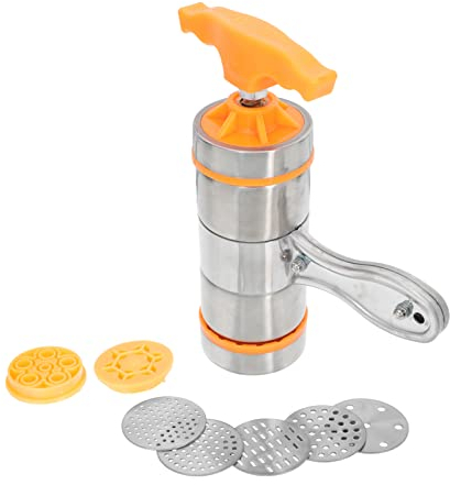 YARNOW Presse à Nouilles Multifonction Manuelle en Acier Inoxydable Machine à Pâtes Domestique Poignée Ergonomique, Facile à Nettoyer pour Usage Familial