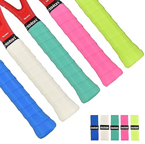 Senston 5-pack PU racketgrepp tennis/badminton/squash halkskydd superabsorberande övergrepp handtag grepp