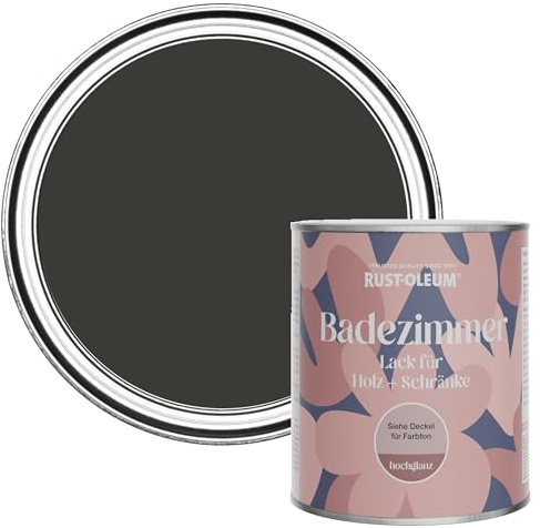 Rust-Oleum Black Moisture Resistant Bathroom Wood and Cabinet Paint in Gloss Finish - Dark Magic 750ml