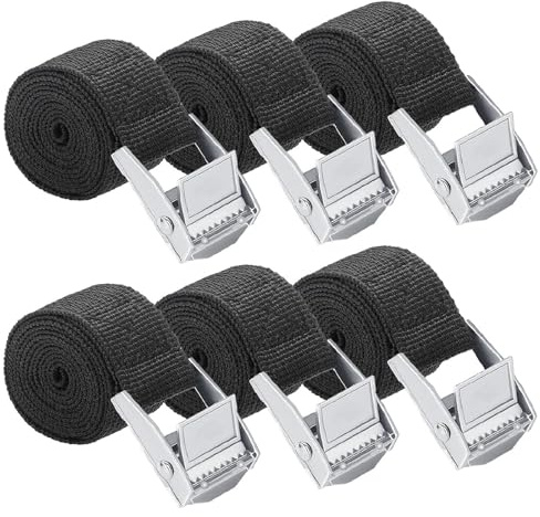 6Pcs Ratchet Tie Down Straps, 0.5m x 25mm Heavy Duty Lashing Straps | Adjustable Roof Bike Rack Straps with Bukles for Vans, Motorcycle,Trucks,Trailer, Luggage, Cargo, Quick Release