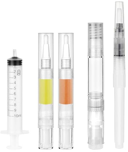 Sinofort 5Stück Ausbesserungsstift 5ml 6ml 15ml Farbe Ausbessern Stift 3 Größen Farbe Stifte für Wände Wand Patch Pinsel für Holzboden Möbel Schränke Schreibtisch Fenster