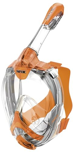 SEAC Amica, Máscara de Snorkel Facial Completa 180° para Adultos y Niños – Antivaho, Válvula Seca, Respiración Natural, Polímero Hipoalergénico Libre de Ftalatos