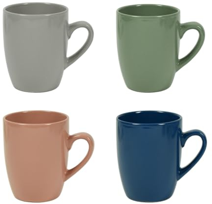 Maury's Set 4 Tazze, Realizzate in Porcellana con Manico, in Decorazioni Assortite Casuali (JUMBO SHABBY-350 ML)