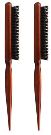 Visxcnu Cepillo para el pelo,Peine de Salón para Moño, cerdas de jabalí, para mujeres, hombres, niños, para desenredar y peinar, cerdas naturales para cabello fino y fino, cepillo de barba