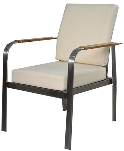 DEKO VERTRIEB BAYERN Luxus Premium Garten Lounge Stuhl Gartenstuhl Gartenmöbel Esstischstuhl Edelstahl inkl. Spedition