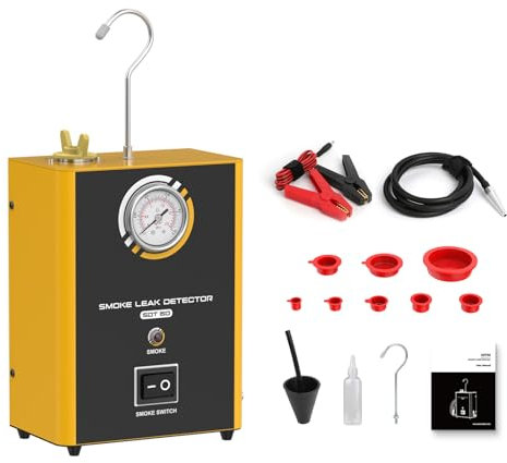 Rilevatore di perdite di fumo SDT60 Macchina per fumo per auto Tester perdite EVAP Rilevatori perdite carburante Tester di fumo per tubi auto Tester perdite vuoto con manometro per veicoli DC 12V