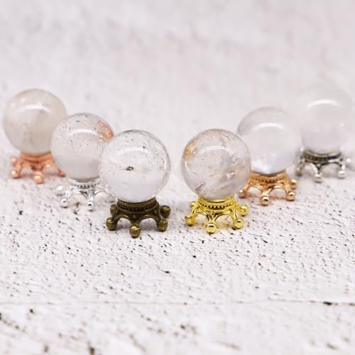 Fairy Garden 'Crystal' Ball, Miniature 'crystal' ball glass, Dollhouse Miniature Gazing Ball, Dollhouse Wizard Minis, Terrarium Miniatures, Haunted Dollhouse, Halloween Miniatures Decor (Bright Gold)