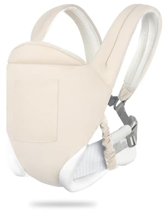 Babytrage für Neugeborene und Kleinkinder – Taschen, leicht und atmungsaktiv, ergonomisch, bequem und leicht, für Kinder von 3 bis 20 kg, einfach anzuziehen (cremefarben)