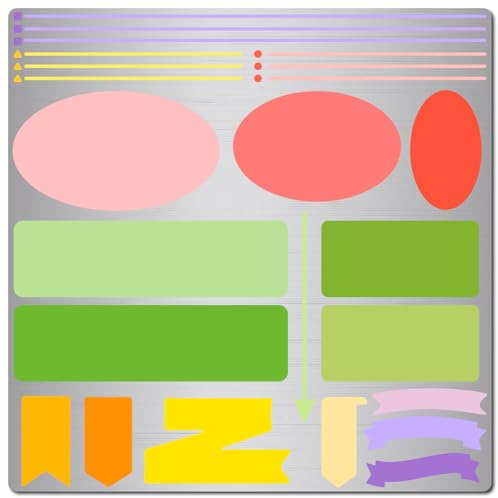 GORGECRAFT 16cm Metall Tagebuch Schablone Planer Tagebuch Notizbuch Linien Banner Pfeil Lesezeichen Edelstahl Schablonen Vorlage Zum Malen Scrapbook Gravieren Holzbrennen Brandmalerei Gewohnheitstrack