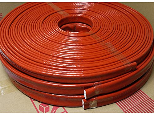 Guaina per Cavi Elettrici, 1metro Dia Rosso Resistente Alte Temperatura Antincendio Ignifugo Tubo Addensare Isolamento in Fibra di Vetro Silicone(15mm)