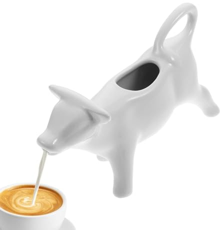 Hitzebeständiger Cartoon-Kuh-Milchkännchen Aus Keramik, Sirupbehälter, Hitzebeständiger Cartoon-Milchkännchen In Kuhform, Milchkännchen Porzellan Kuh Sahnekännchen Hitzebeständiger, Niedlicher Weißer