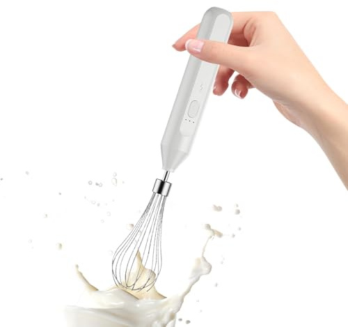 Sbattitore per frusta elettrico, frullatori a mano, Agitatore per uova a mano elettrico, Batteria di grande capacità integrata da 800 mAh, agitatore per uova automatico per cioccolata calda, vinaig
